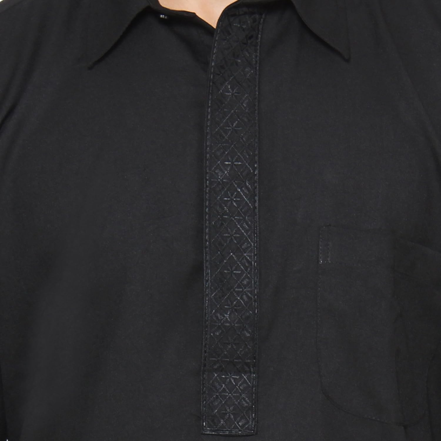 sojanya (since 1958) men's black cotton blend pathani kurta salwar