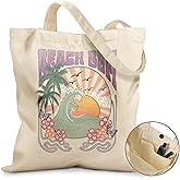 Miss Adola Aesthetic Tote Bag for Girls - with Magnetic Buckle and Zipper Inner Pocket for Women Lady Canvas Cotton Tote Bag