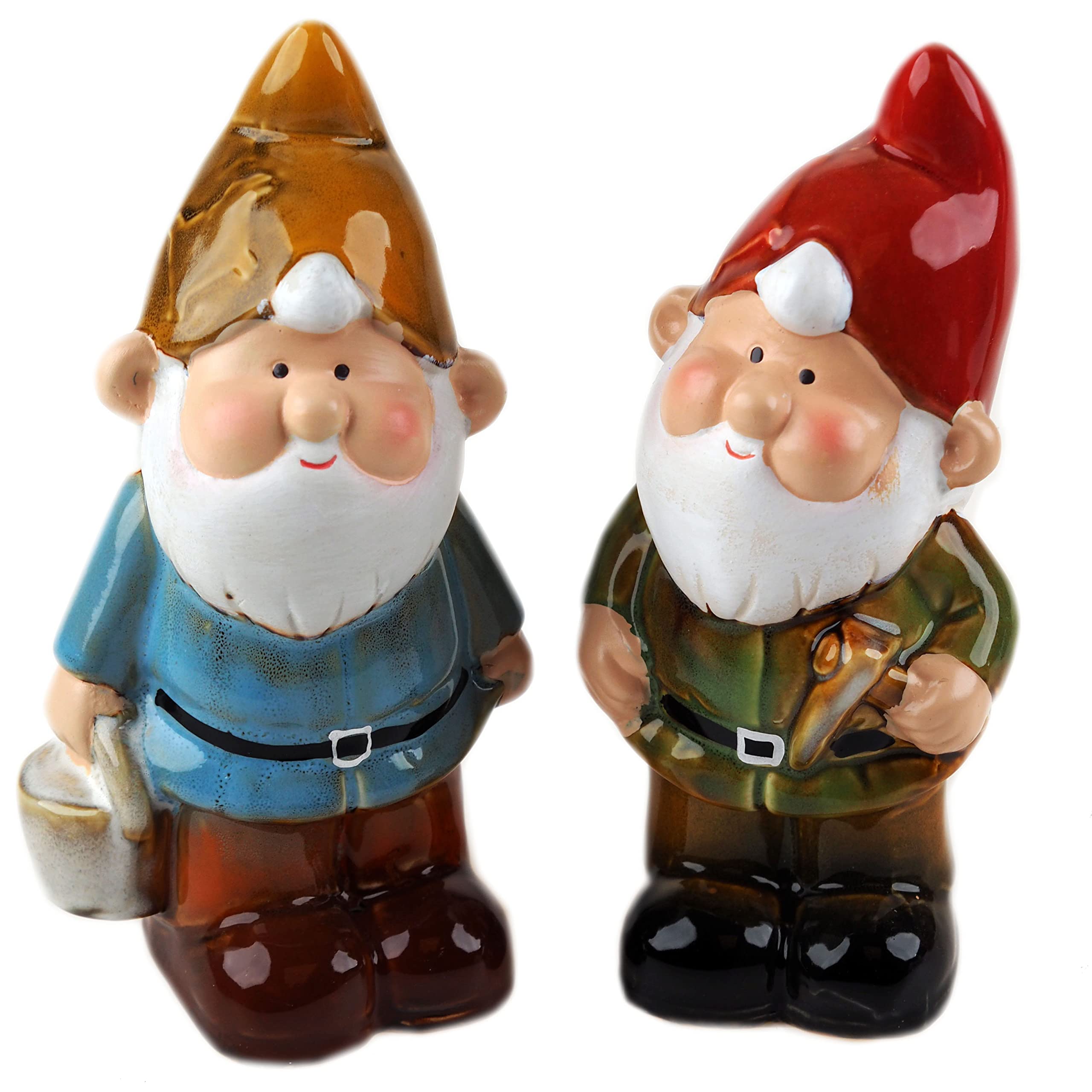 BWG High Glaze 18cm Garden Gnomes - Ceramic Yellow Red Hat