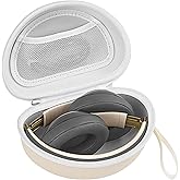 stukcaze Hard Headphone Case for Beats Solo 4, Studio Pro, Solo 3, Studio 3, Solo 2,Over Ear Headphone Carrying Case with Storage Cable Bag Strap for Travel (Beige)