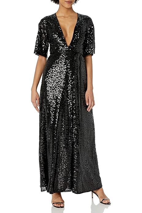 sequin wrap gown
