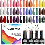 VANREESA Gel Nail Polish Set 21 Colors UV/LED Glossy Matte Top Coat view 1