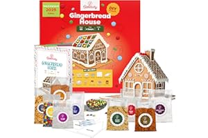 Baketivity Baking Kit Holiday Gingerbread House Kit - Bake And Build Edible Gingerbread House - Create a Treat Gingerbread House Kit - Kids Baking Set With Materials And Premeasured Ingredients