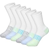 Hanes girls Socks Pack, Ankle, Crew, No Show 6 Pairs, Absolute Active Cushioned Ankle Socks for Girls