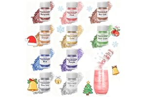 CAKESTAR Edible Glitter for Cocktails, 10 Colors Easter Decorations Luster Dust Edible, Food Grade Shimmer Dust, Edible Glitter Powder for Drinks, Easter Eggs, Candy, Baking, Strawberries, Cupcakes, Cookies