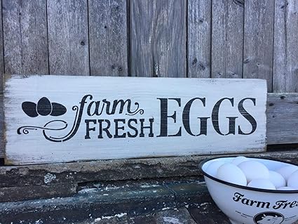 Amazoncom 20x55cm Farm Fresh Eggs Primitive Country Signs