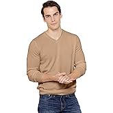 State Cashmere Men's Essential V-Neck Sweater 100% Pure Cashmere Classic Long Sleeve Pullover