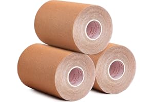 Gsbomzap 3 Pack Kinesiology Tape, 4in x 5.5yd Water Resistant Muscle Support Adhesive Sport Tape for Pain Relief, Latex Free Cotton Elastic Athletic Tape for Joints, Knee, Ankle, Shoulder, Wrist