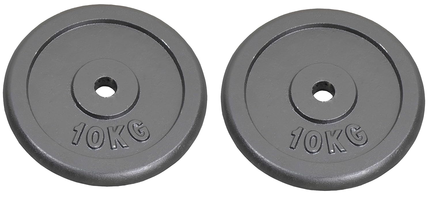UK Fitness Weight plates Cast Iron 2 x 10kg Plates (20kg total) Weight