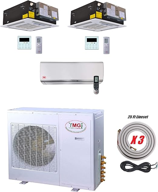 Amazon Com Ymgi Tri Zone 36000 Btu 21 Seer 3 Ton 12 12 12 Wall