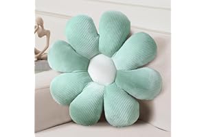 SHINUOER Flower Pillow 15.7" Sage Green Pillows Daisy Pillow Cute Seating Cushion Flower Throw Pillows Room Decor for Bedroom Sofa