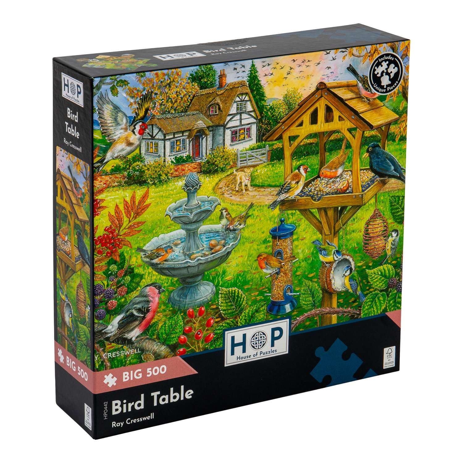 The House of Puzzles - Bird Table Jigsaw - Big 500 Piece Jigsaws For Adults, Extra Large Pieces, Artist Illustrated, Scenic Landscape, Deluxe Puzzle Gifts โ image 1