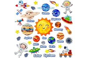 PENGFULL Felt Flannel Board Story Pieces for Toddlers Preschool,Kids Interactive Storytelling Teaching Play Kits for Flannel Board or Felt Board,with Words Felt Pieces(Solar System)