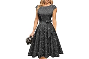 DRESSTELLS Women's Cocktail Dresses, Formal Wedding Guest Modest Church Vintage Holiday Party Evening Dress