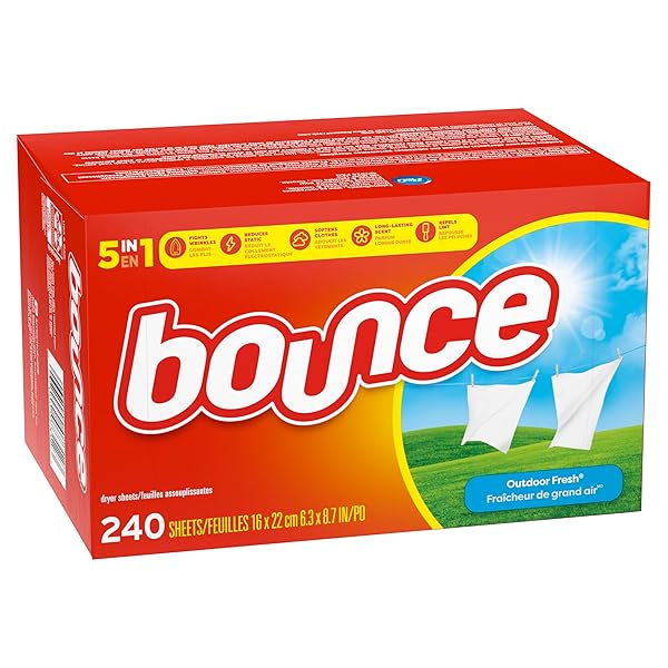 BOUNCE FABRIC SOFTENER SHEETS, OUTDOOR FRESH SCENT, 240 COUNT