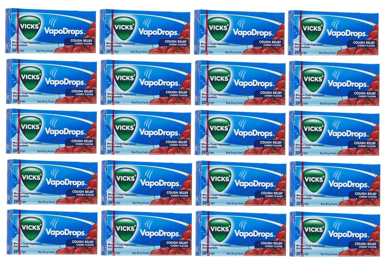 Vicks Vapodrops Candy Cough Relief Cherry Flavor Cough Suppressant and