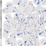 Sumind 101 Pieces Metal Stickers for Eyeshadow Palette Set, Includes 1 Makeup Depotting Tool, 50 Pieces Square Adhesive Empty