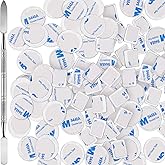 Sumind 101 Pack Metal Stickers for Eyeshadow Palette Set, Includes 1 Makeup Depotting Tool, Adhesive Empty Metal Makeup Colorful Palette Stickers(50 Pcs Square ＋50 Pcs Round)