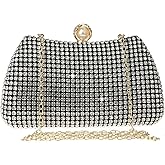 COAIMANEY Womens Sparkly Rhinestone Crystal Clutch Glitter Sequin Evening Bag Purse Handbag for Bridal Wedding Party Prom