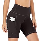 IUGA Biker Shorts Women 6" Workout Shorts Womens with Pockets High Waisted Yoga Running Gym Spandex Shorts
