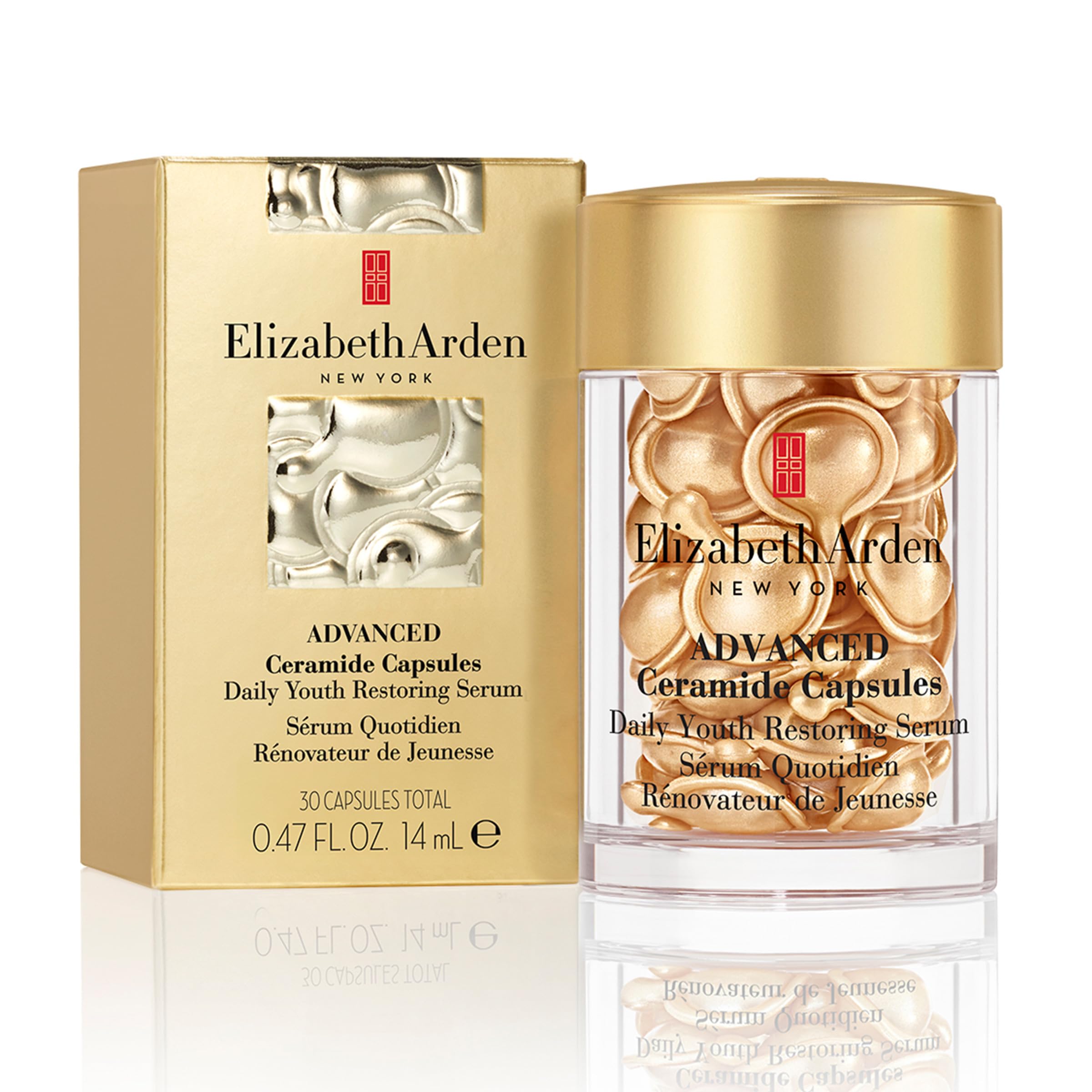 Photo 1 of Elizabeth Arden Advanced Ceramide Face Serum Capsules, Anti-Aging Skincare, Fragrance-Free Hydrating Formula for Radiant, Firm Skin, Nourishing and Strengthening, 30 Count