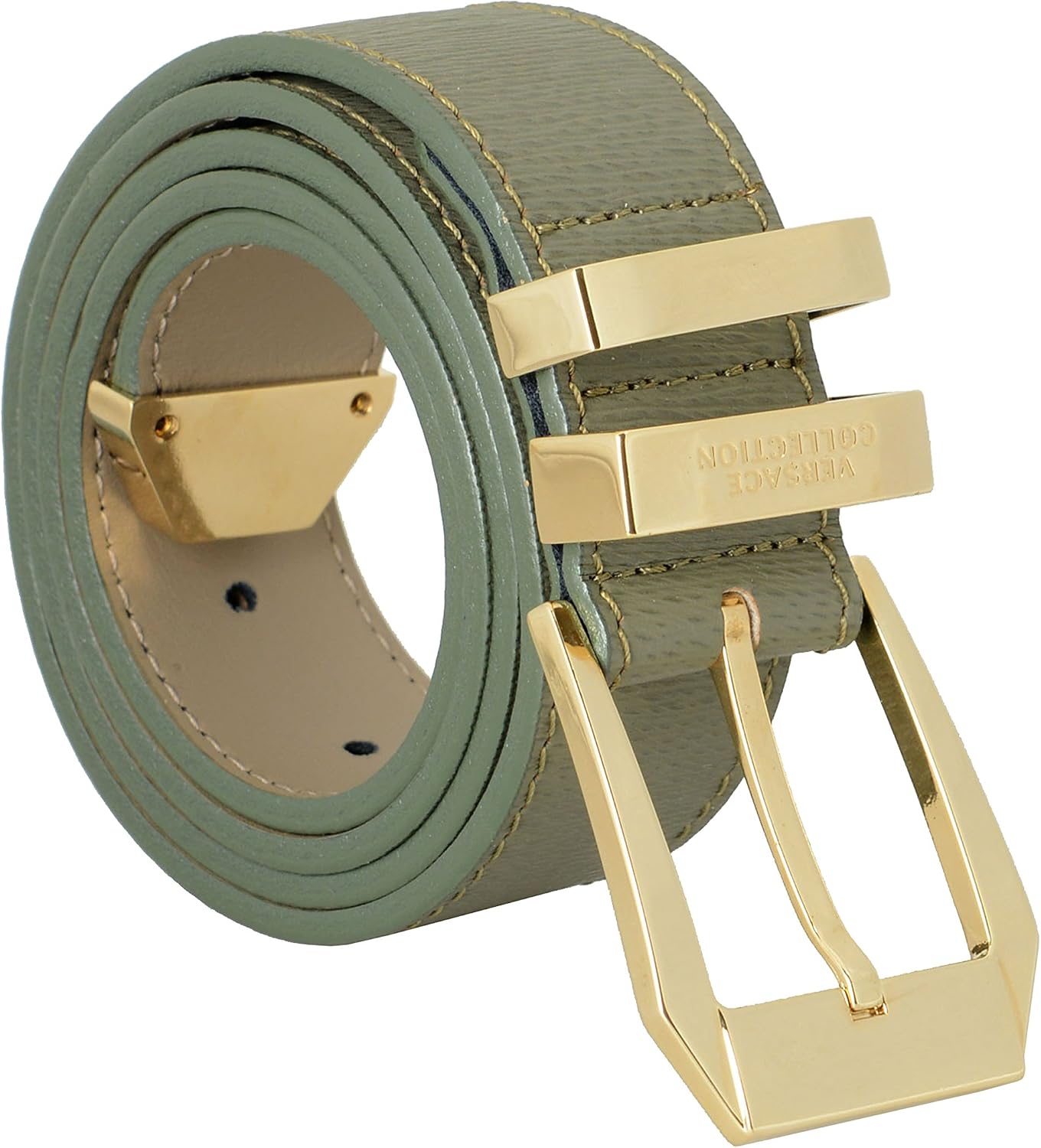 Versace Collection 100 Leather Gray Men's Fashion Belt US 38 IT 95 at