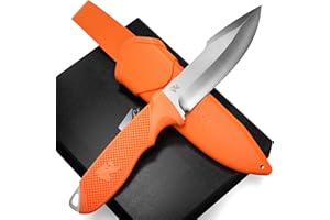 ODENWOLF WOLF-I Full Tang Survival Knife with Sheath - Stylish Tactical Fixed Blade Knife - Made of 440C Steel - Bushcraft and Camping Knife Survival - Perfect EDC Outdoor Knife with TPE Handle