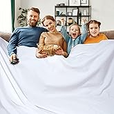 PHF Pre-Washed Cotton Waffle Weave Family Blanket,Oversized King Size 120"x 120"-Snag Proof Lightweight Breathable, 10'x 10' Huge Extra Large Big-Elegant Aesthetic Home Decoration Gift-White
