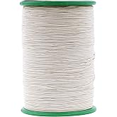 Mandala Crafts 0.6mm Cream Shirring Elastic Thread for Sewing, 546 Yards | Durable Fine Polyester Stretchy Thread for Smocking, Gathering, Ruching, Pleating, Knitting, Hand &amp; Machine Sewing