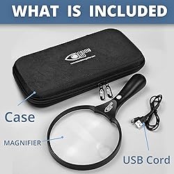 Large Magnifying Glass with LED Light