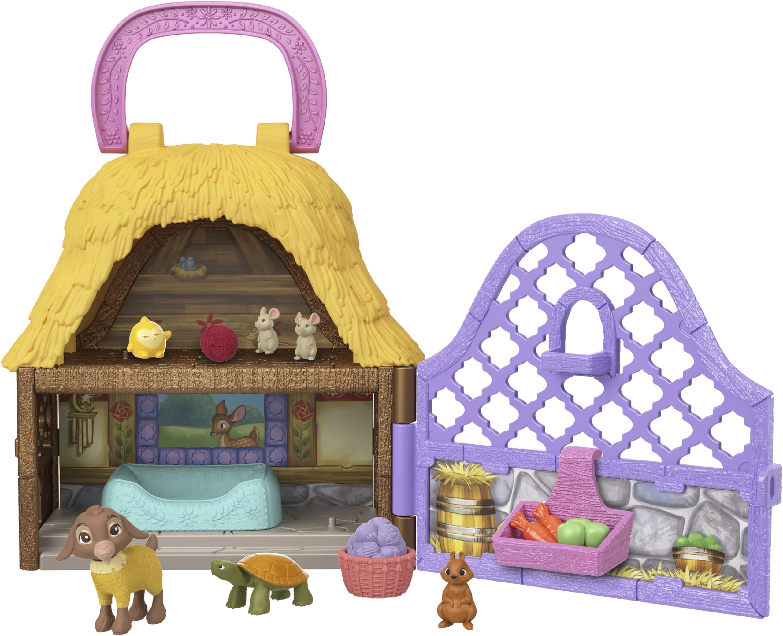 ​Disney's Wish Mini Doll Playset, Star & Valentino of Rosas Portable Set with Valentino the Goat & Star Toy Figures & 10 Accessories, Travel Toys, HRH75