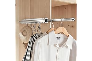 Valet Rod For Closet Pull Out Closet Valet Rod Slide Out Adjustable 12in Heavy Duty Stainless Steel Closet Rods For Hanging C