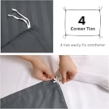 MOONLIGHT20015 Double Duvet Set Reversible Stripes Charcoal 200x200 CM view 4