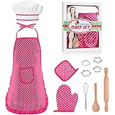 Gifts for 2-8 Year Old Girls Boys,Chef Costume Set Kids Apron for Girls Toddler Birthday Xmas Gifts for Kids Stocking Stuffer