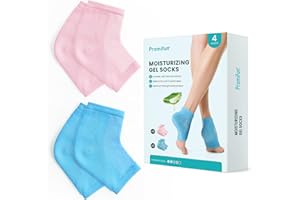 Moisturizing Heel Socks for Cracked Heel Treatment - Promifun 2 Pairs Moisturizer Socks for Dry Cracked Feet - Cracked Heel Repair - Heel Socks for Women & Men (Blue & Pink)