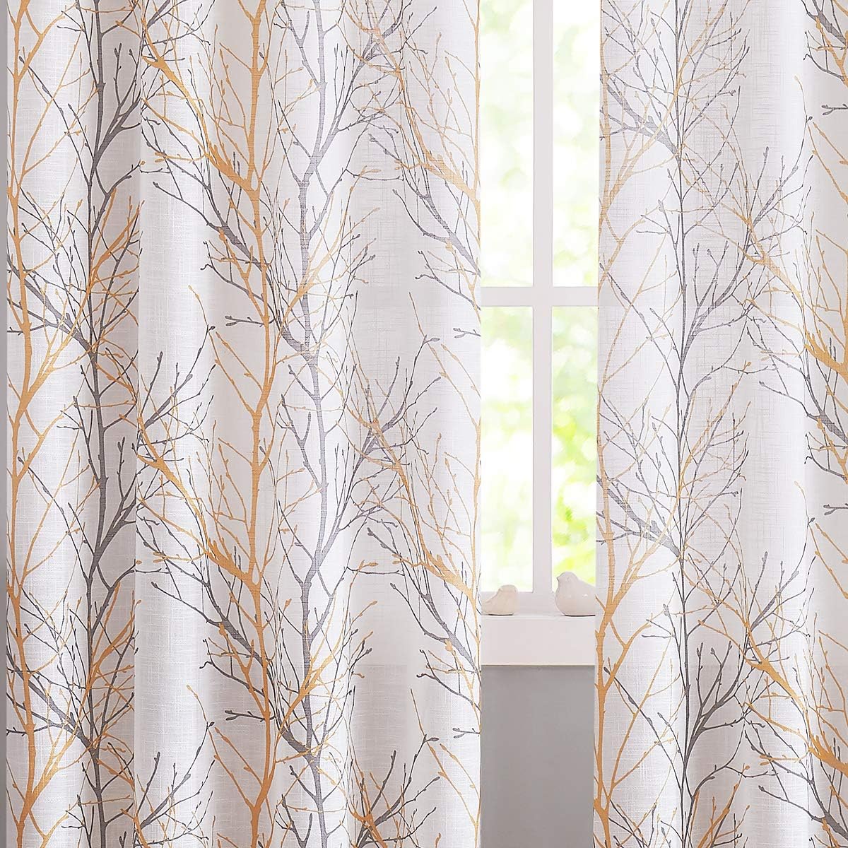 Amazon Com Fmfunctex Grey White Curtains For Living Room 108