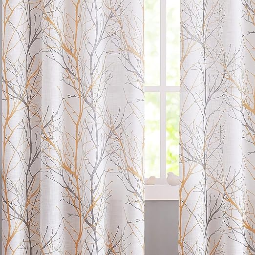 Amazon Com Fmfunctex Grey White Curtains For Living Room 108