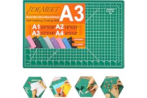 Idemeet Self Healing Cutting Mat, Density-Upgraded 18inch x 12inch Sewing Mat for Crafts, 5-Ply Rotary Cutting Board Double-Sided for Cutting Quilting Modeling Projects, Green