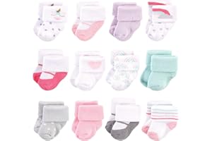 Hudson Baby Baby Girls' Cotton Rich Newborn and Terry Socks