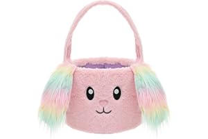 Lofytain Easter Basket Bags,Easter Eggs-Gift Baskets for Kids,Bunny Tote Bag Bucket for Easter Eggs,Toys, Candy,Gifts