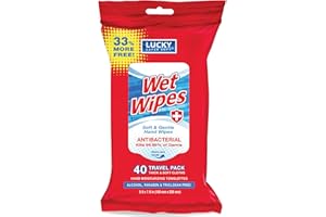 Lucky Super Soft Antibacterial Wet Wipes, 40 Count