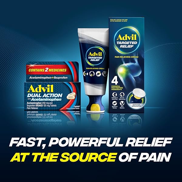 ADVIL DUAL ACTION COATED CAPLETS, 125 MG IBUPROFEN AND 250 MG ACETAMINOPHEN PER DOSE (2 DOSE EQUIVALENT) FOR 8 HOUR PAIN RELIEF – 216 COUNT