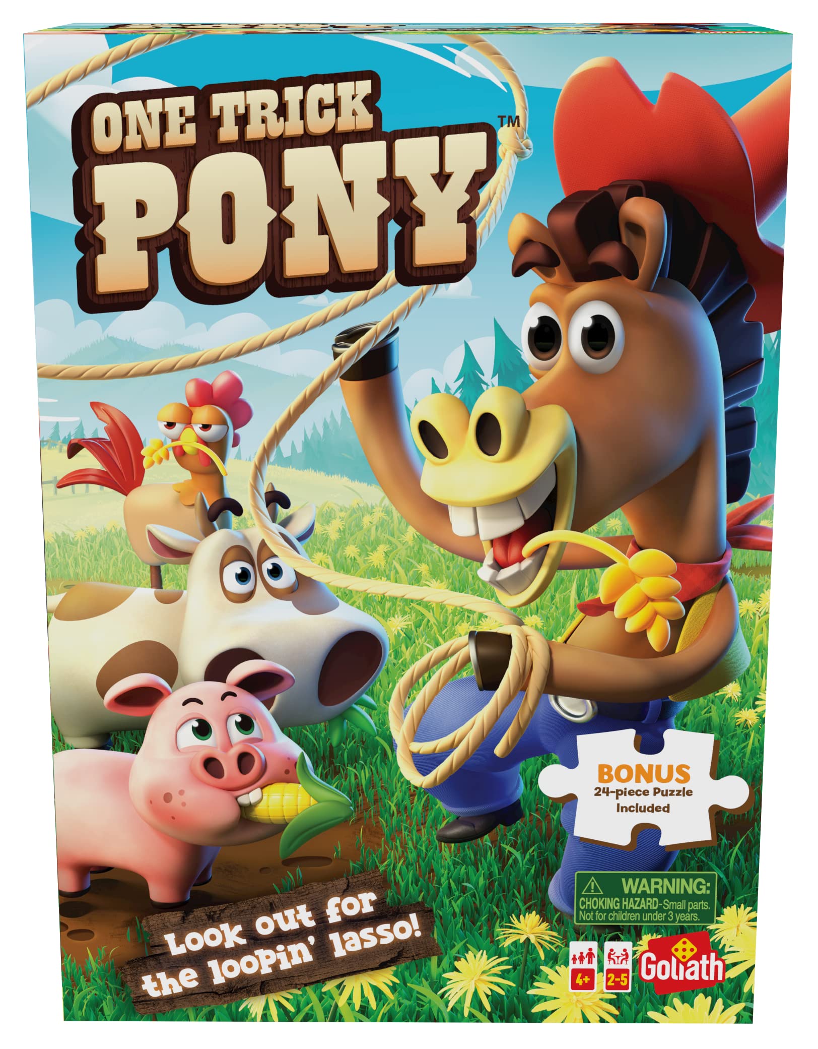 One Trick Pony with Bonus 24-Piece Jigsaw Puzzle | Goliath Games | Kids Action Games | For 2-5 Players | Ages 4+