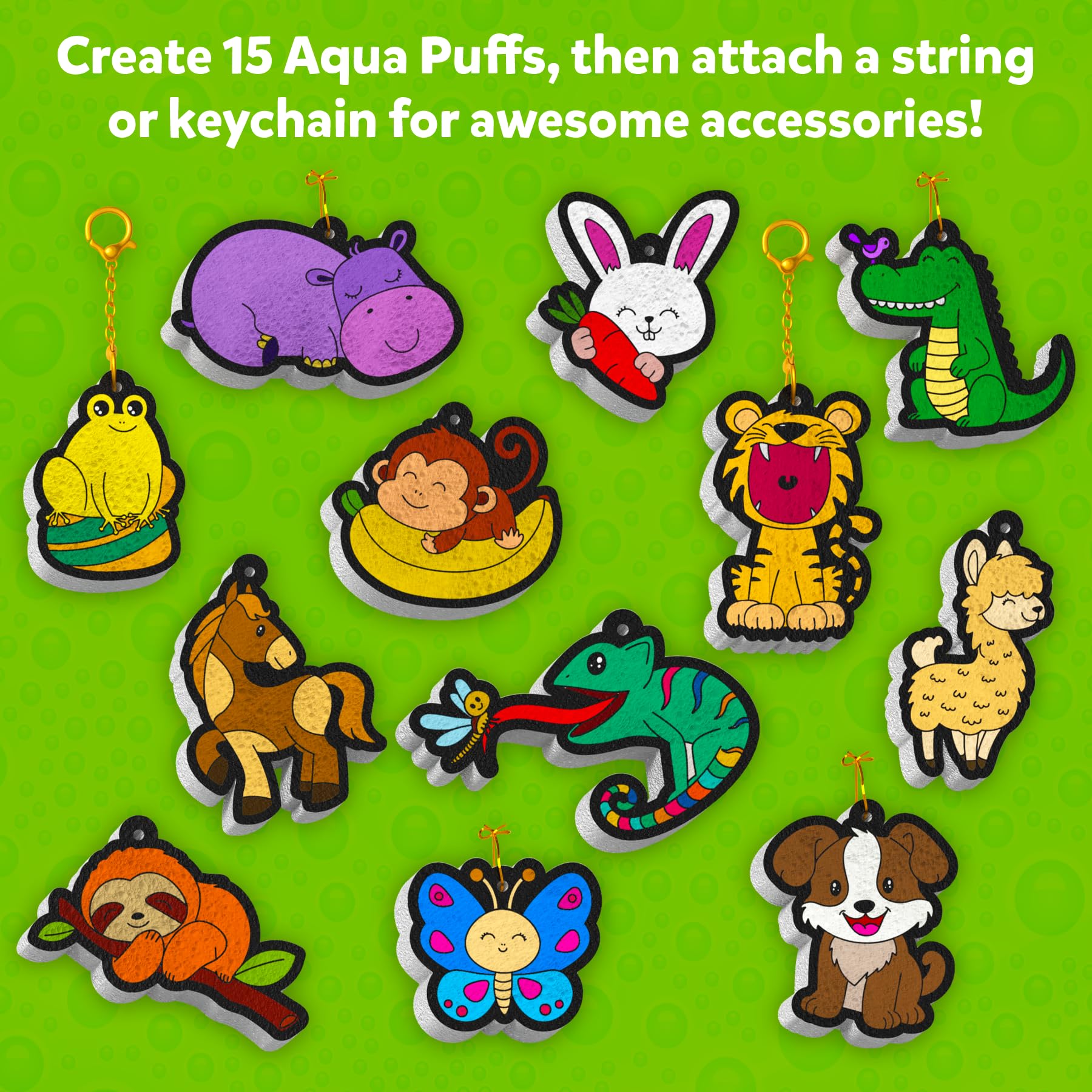 Skillmatics 3D Art Kit - Aqua Puffs Animals, Stocking Stuffers, Paint by Number Craft for Kids, DIY Color & Inflate Activity, Travel & Chirstmas Gift for Girls & Boys Ages 4, 5, 6, 7, 8, 9, 10