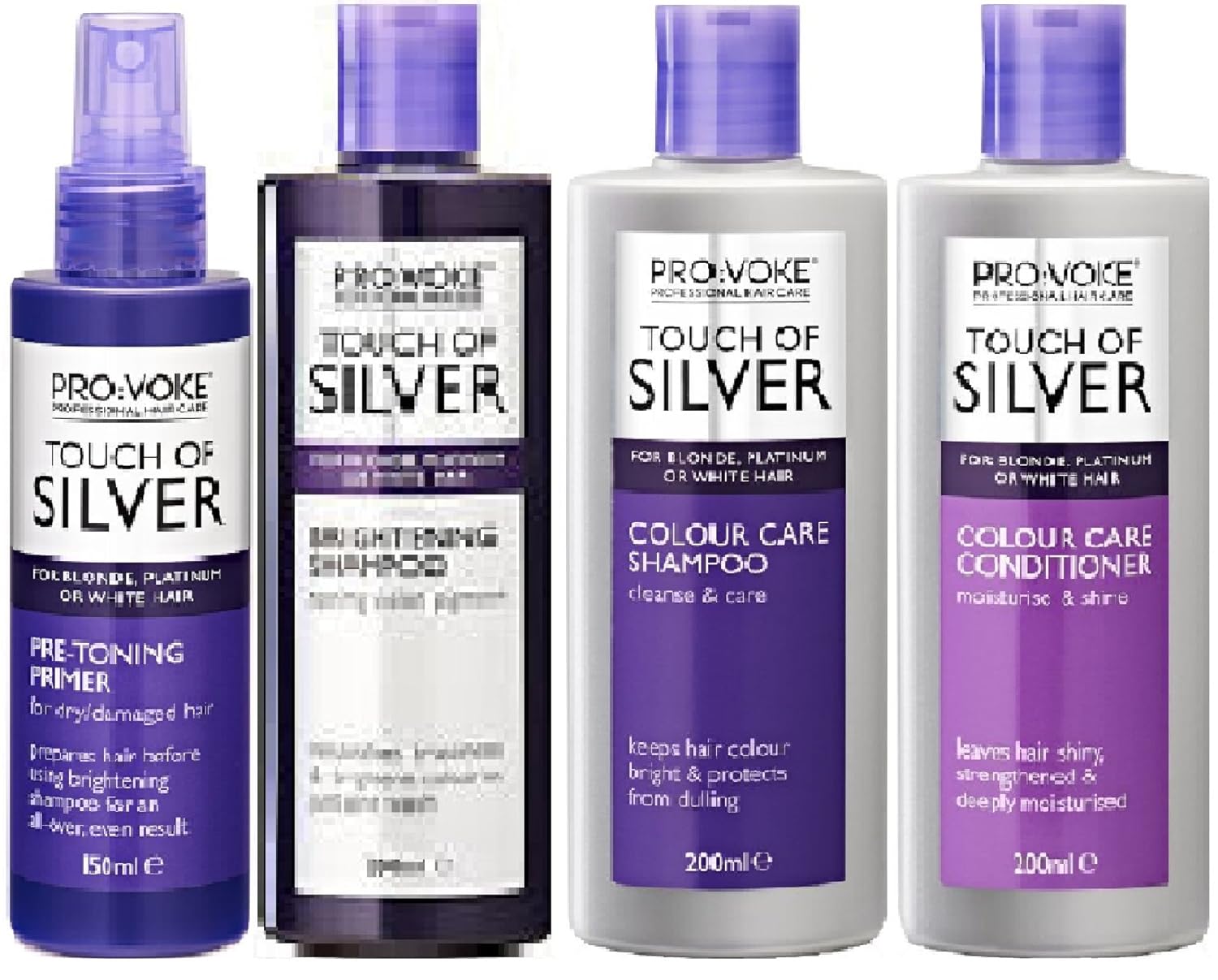 4 Pack Provoke Touch Of Silver Pre Toning Primer X 150ml