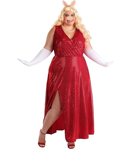 miss piggy red dress was the Master of Ceremonies wearing a flaming gown. There for the first fifteen minutes. Seems her hair was suppost to be in pigtails for the pig pin mud Its perfect for embracing the excitement and flair of the most fabulous fashion iconwhether onstage or simply stealing the scene Miss Piggy dressed as Jessica