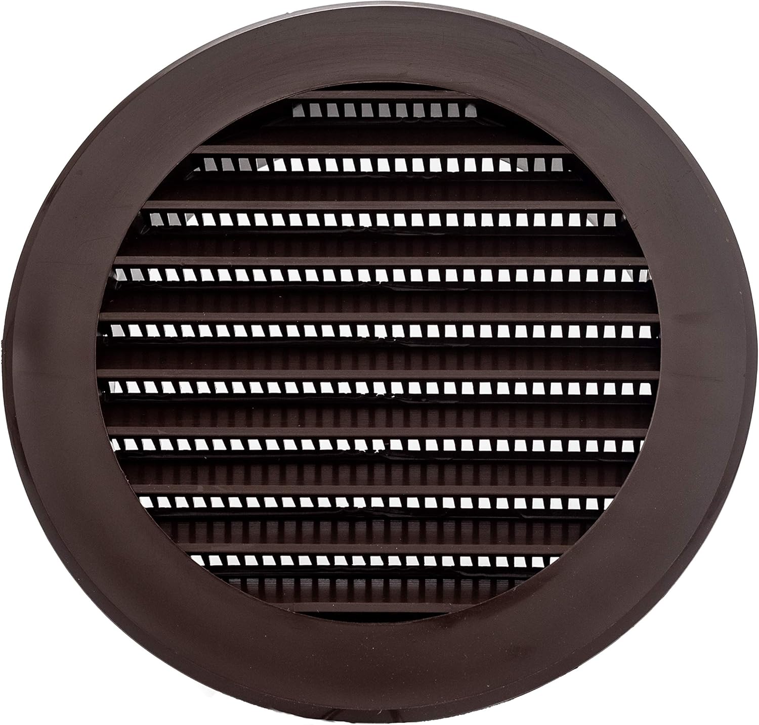 Vent Systems 4'' Inch Brown Soffit Vent Cover - Round Air Vent Louver - Grill Cover - Built-in Insect Screen - HVAC Vents for Bathroom, Home Office, Kitchen