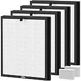 True HEPA Replacement Filter Compatible with SereneLife Air Purifier, AIRTOK AP2301 and Honeyuan ZY3866G Air Purifiers, 3-in-1 High-Efficiency Air Filter, 4 Pack