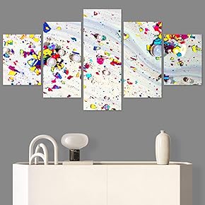 SIGNWIN 5 Panel Canvas Wall Art Abstract Closeup...