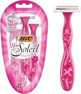BIC Miss Soleil Disposable Razor Women Pack of 4 4 Count Pink Flower Handle